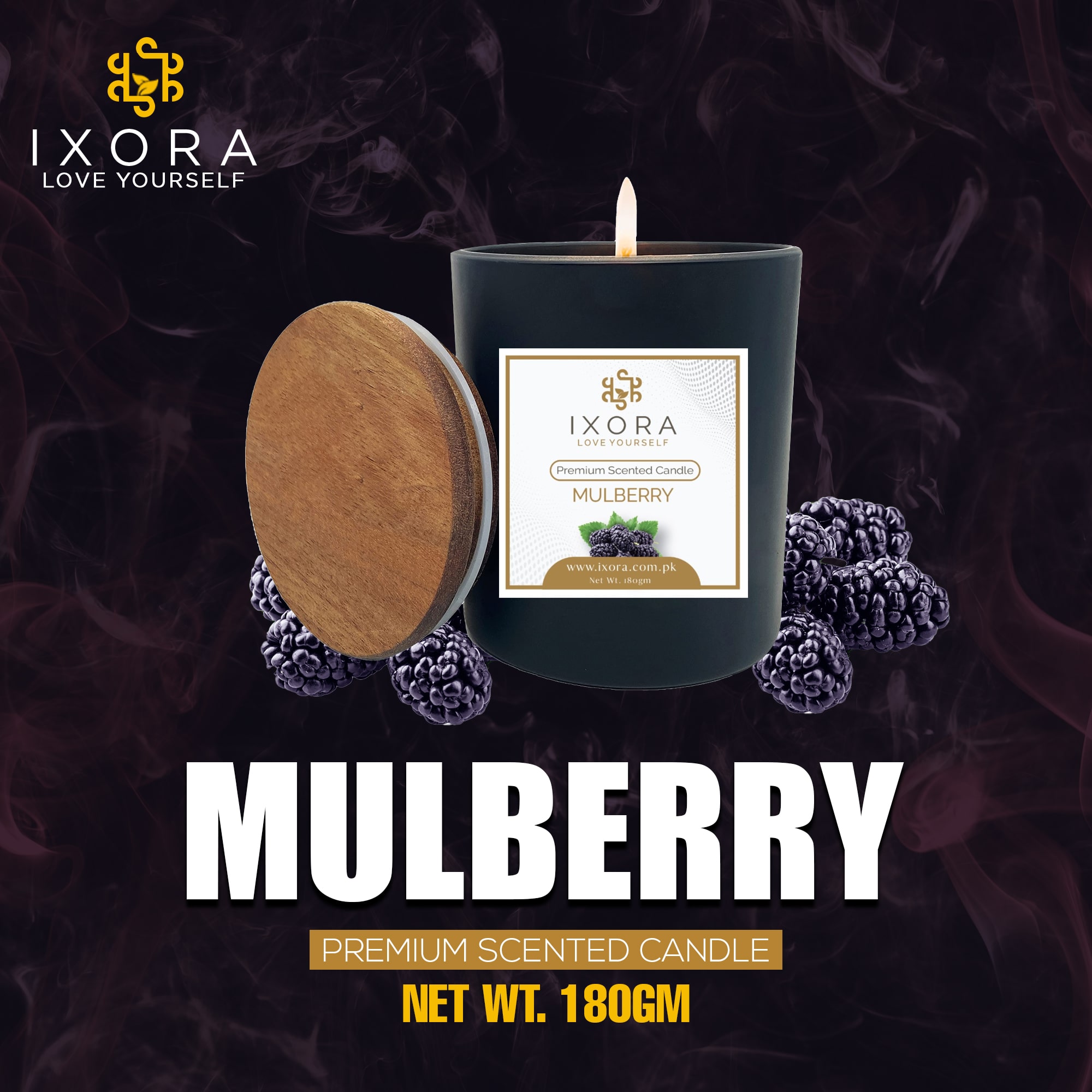 IXORA Premium Scented Candle Mulberry